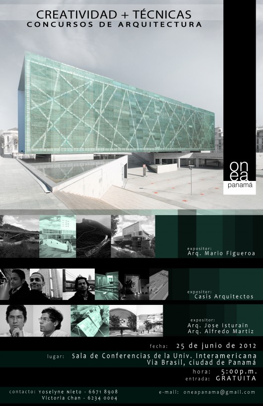 Conferência ONEA: Criativade +Técnicas - Concursos de Arquitetura / Panamá (1) Divulgação