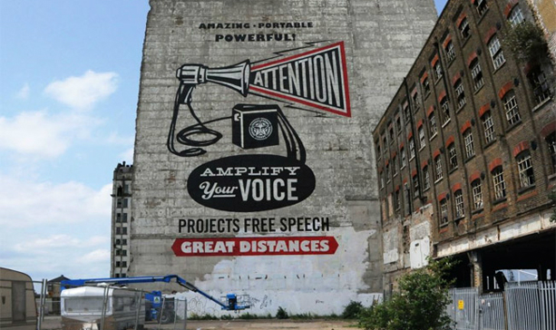 Shepard Fairey em London Pleasure Gardens Via ARTINFO UK Shepard Fairey em London Pleasure Gardens Via ARTINFO UK
