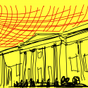 Aplicativos para arquitetos: Morpholio Trace (3) Croquis feito sobree uma foto do Museu Britânico feita previamente
