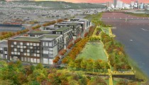 43rd St District Vista em direção à Pittsburgh, Cortesia de Sasaki Associates